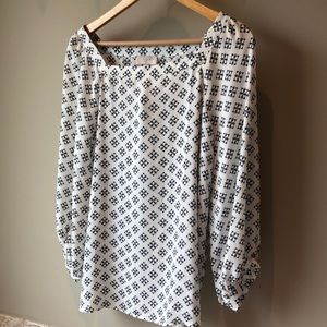 New cream and navy blouse.